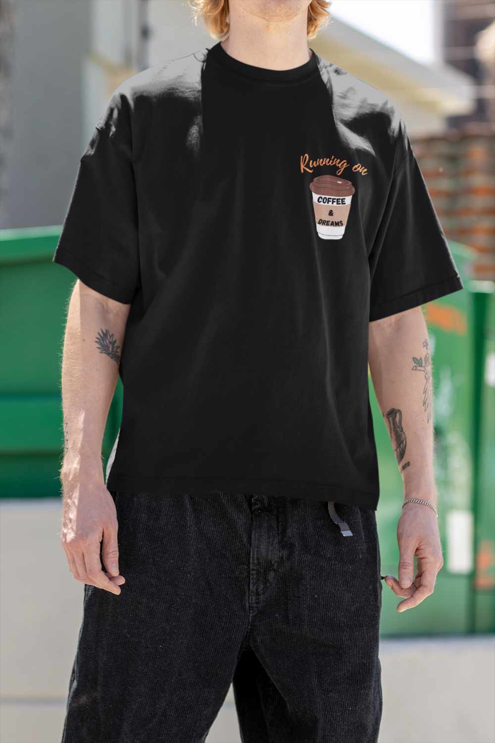 Running on Coffee and Dreams - Oversized T-Shirt