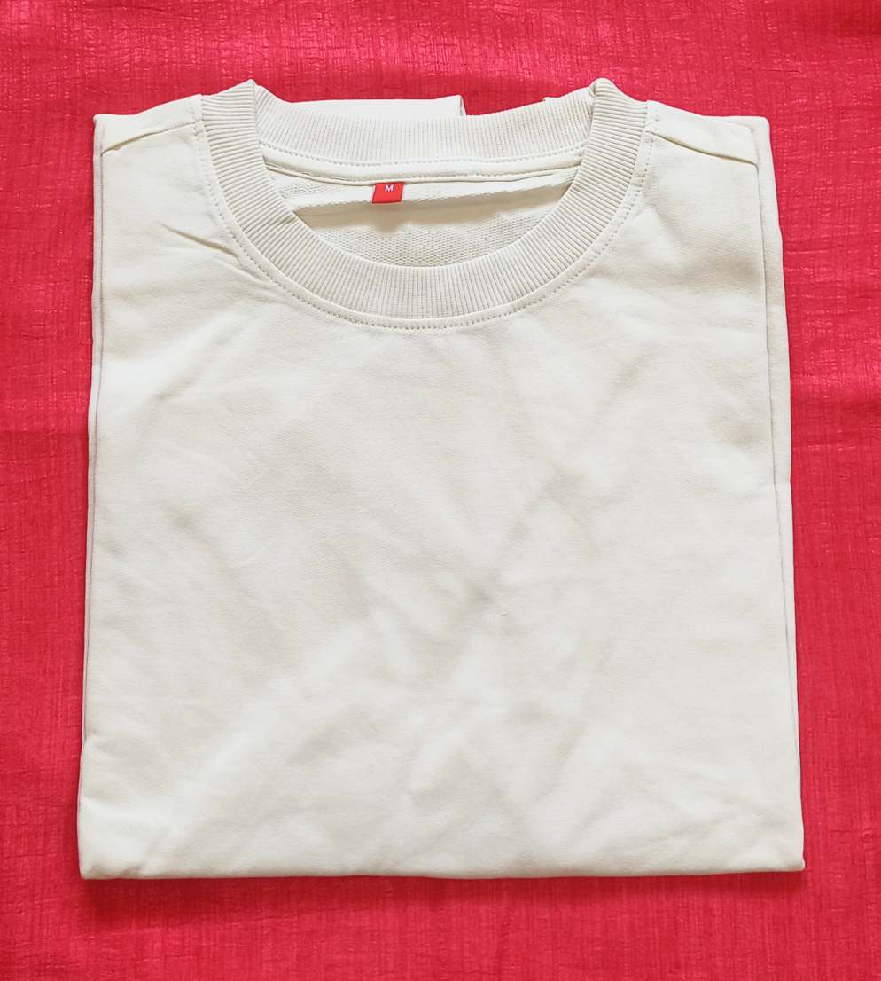 Oversized Off-White Cotton Bio-Wash T-Shirt