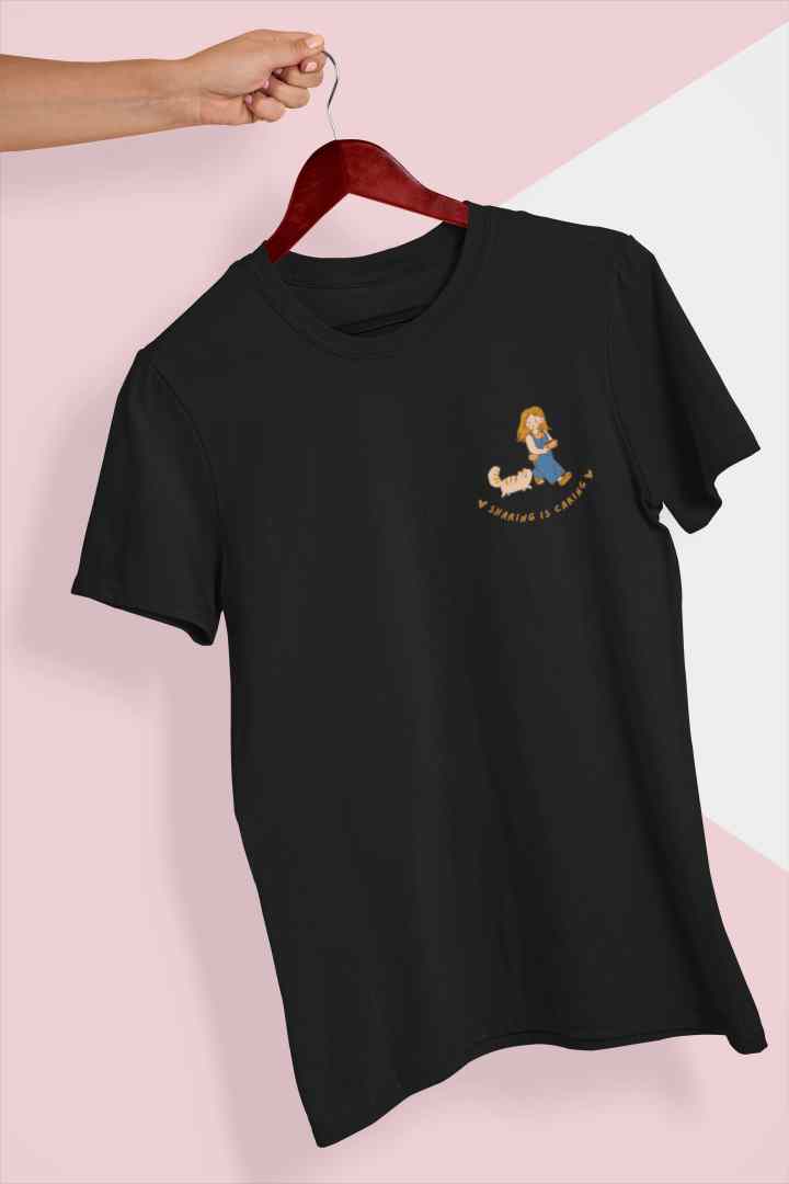 Sharing is caring - cotton bio wash regular Fit T Shirt