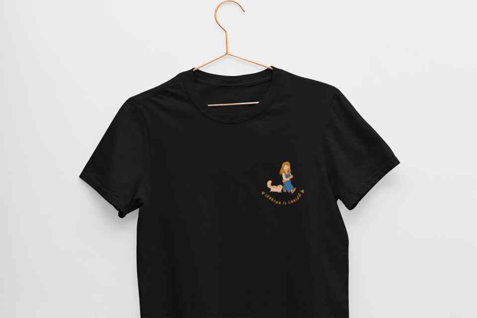 Sharing is caring - cotton bio wash regular Fit T Shirt