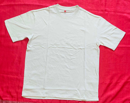 Oversized Off-White Cotton Bio-Wash T-Shirt